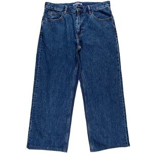 J.W.Anderson x Uniqlo Wide Leg Cropped Medium Wash Blue Jeans mens size 32x25.5